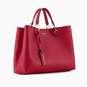 Emporio Armani Red Crossbody Shopper Purse with Dustbag